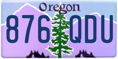 OR license plate 876QDU