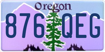 OR license plate 876QEG