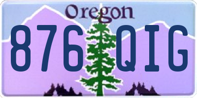 OR license plate 876QIG