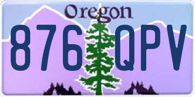 OR license plate 876QPV