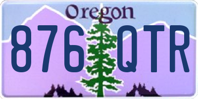 OR license plate 876QTR