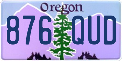 OR license plate 876QUD