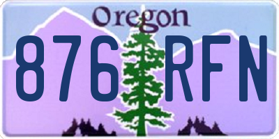 OR license plate 876RFN