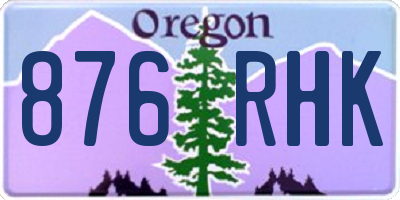OR license plate 876RHK