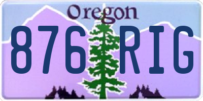 OR license plate 876RIG