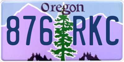 OR license plate 876RKC
