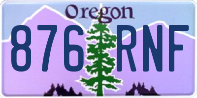 OR license plate 876RNF