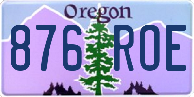OR license plate 876ROE