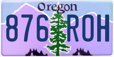 OR license plate 876ROH