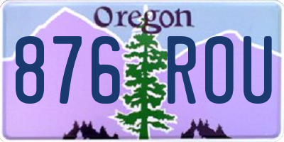OR license plate 876ROU