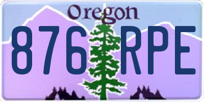 OR license plate 876RPE