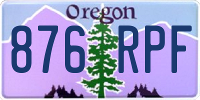 OR license plate 876RPF