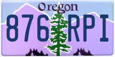 OR license plate 876RPI