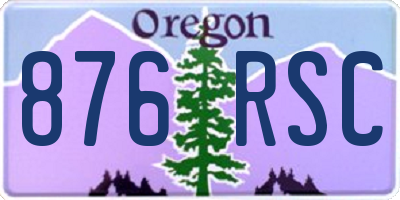 OR license plate 876RSC