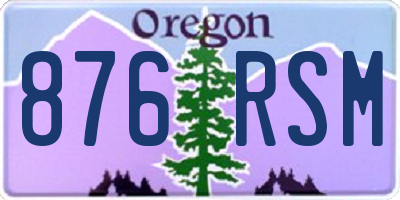 OR license plate 876RSM