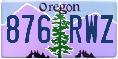 OR license plate 876RWZ