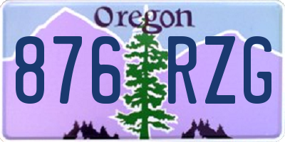 OR license plate 876RZG