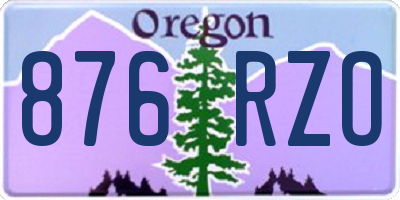 OR license plate 876RZO