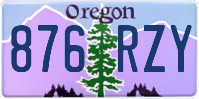 OR license plate 876RZY