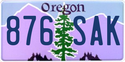 OR license plate 876SAK