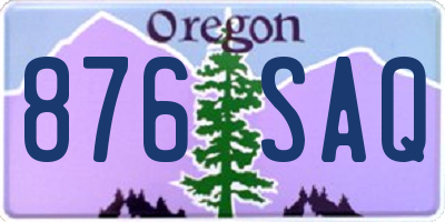 OR license plate 876SAQ