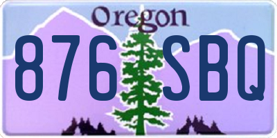 OR license plate 876SBQ