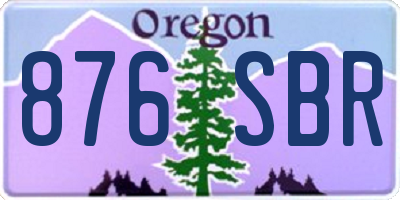 OR license plate 876SBR
