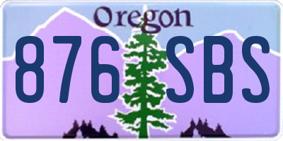 OR license plate 876SBS