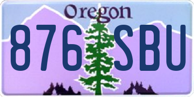 OR license plate 876SBU