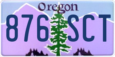 OR license plate 876SCT