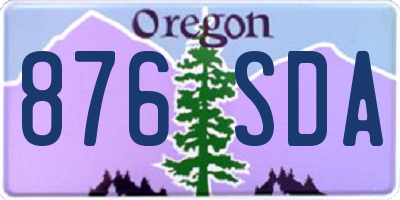 OR license plate 876SDA