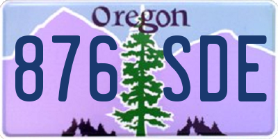 OR license plate 876SDE