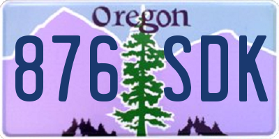 OR license plate 876SDK