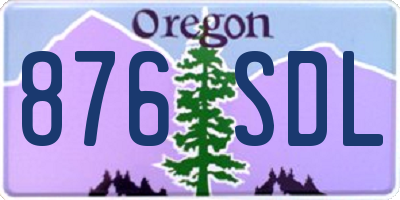 OR license plate 876SDL