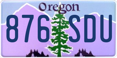 OR license plate 876SDU