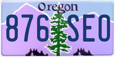 OR license plate 876SEO