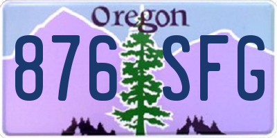 OR license plate 876SFG