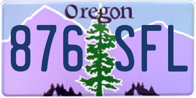 OR license plate 876SFL