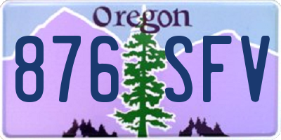 OR license plate 876SFV