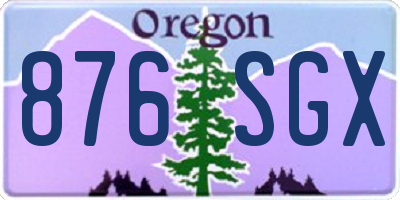 OR license plate 876SGX