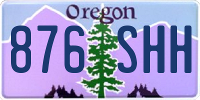 OR license plate 876SHH