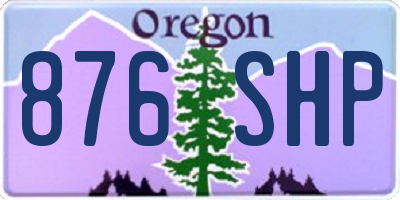 OR license plate 876SHP