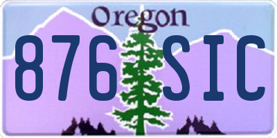 OR license plate 876SIC