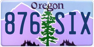 OR license plate 876SIX
