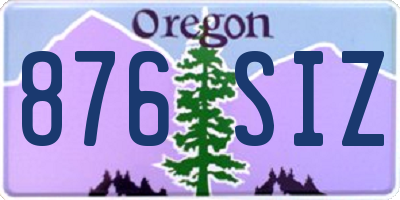 OR license plate 876SIZ