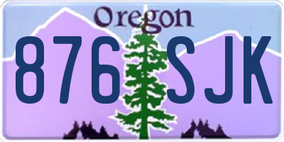 OR license plate 876SJK
