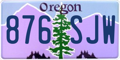 OR license plate 876SJW
