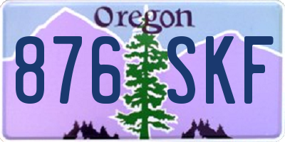 OR license plate 876SKF
