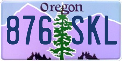 OR license plate 876SKL