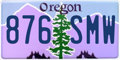 OR license plate 876SMW